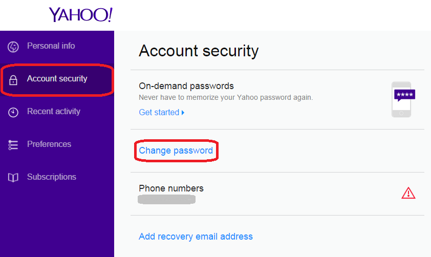 Yahoo Change Password Yahoo Change Password