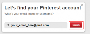 reset pinterest password